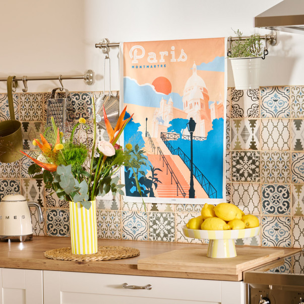 Torchon Paris Montmartre - 100% Coton...