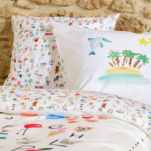 Taie d'oreiller Abécédaire - Percale...