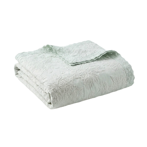 Couvre-lit Adèle – Coton piqué jacquard
