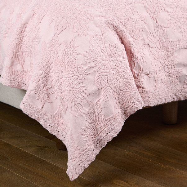 Couvre-lit Adèle – Coton piqué jacquard