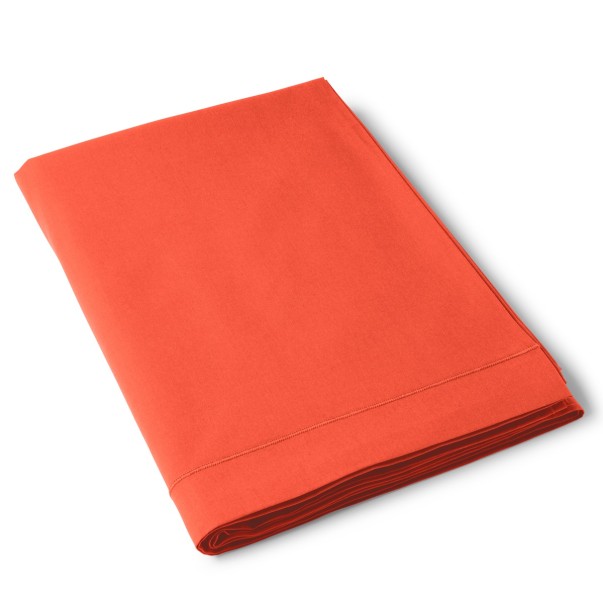 Drap Plat Coton 57 fils Nouvelle gamme Orange clémentine | Linge de lit | Tradition des Vosges