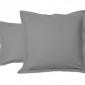 Taie Oreiller Unie 100% Coton Anthracite | Linge de lit | Tradition des Vosges