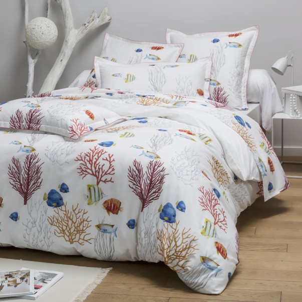 Linge de lit percale 70 fils - Corail | Linge de lit | Tradition des Vosges