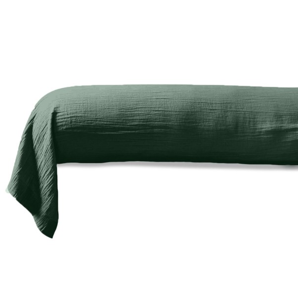 Taie Traversin Gaze De Coton Vert Sapin | Linge de lit | Tradition des Vosges