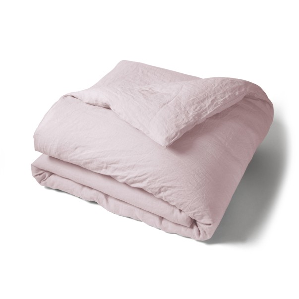 Housse Couette Unie Lin Lave Vieux rose | Linge de lit | Tradition des Vosges