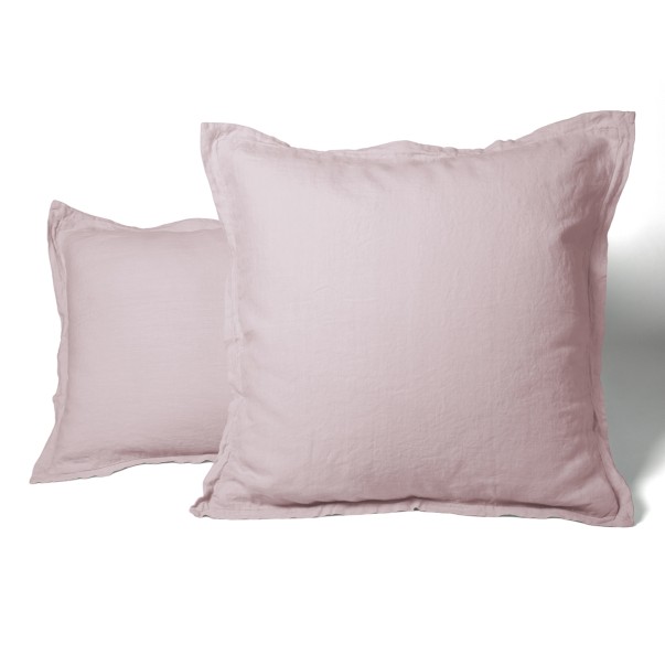 Taie Oreiller Unie Lin Lave Vieux rose | Linge de lit | Tradition des vosges