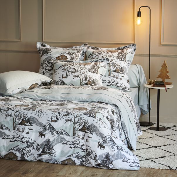 Drap plat Montagne - Flanelle de coton