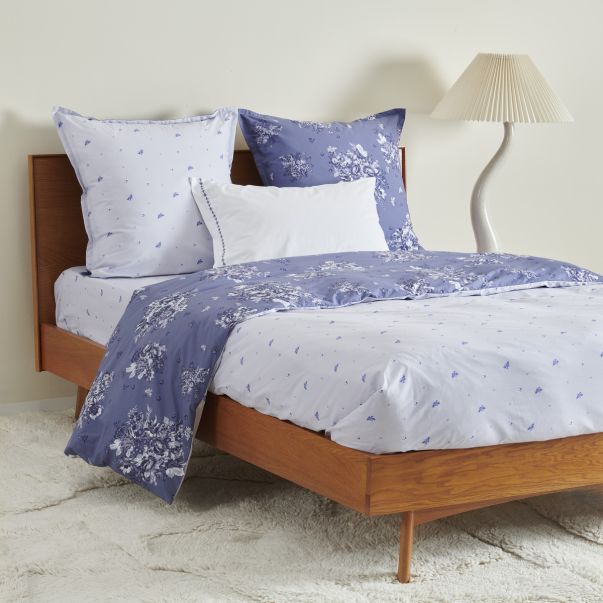 Housse de couette Poème Bleu - Percale de coton