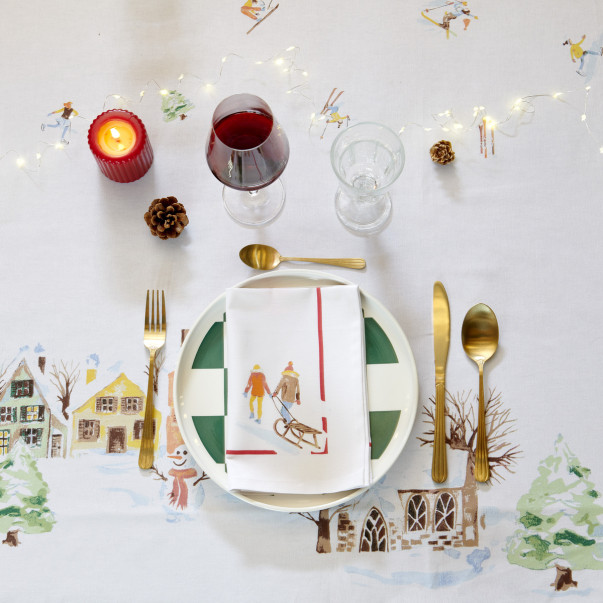 Happy Winter Table Runner - 100% Cotton