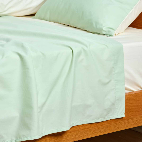 Parure de lit - Drap plat |Blanc des...